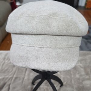 NWT Time And Tru Women's Cabbie/Newsboy Hat Oatmeal Recycled Polyester Felt